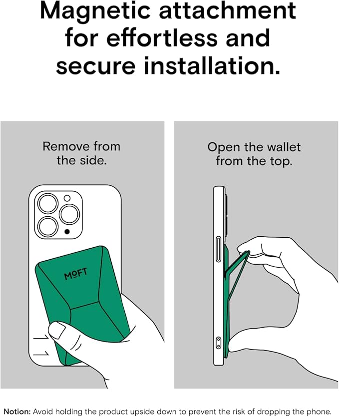 MOFT Magnetic Wallet Stand Compatible with iPhone 17/16/15/14/13/12 Series, Angle Adjustment Magsafe Compatible MOVAS Phone Stand, Oz Green