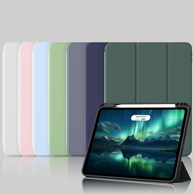 Case for iPad Pro 12.9 Inch Case 6th/5th/4th/3rd Generation with Pencil Holder, Smart Stand Cover with Soft TPU Back for iPad 12.9 Pro Case (2022/2021/2020), Auto Sleep/Wake, Gray