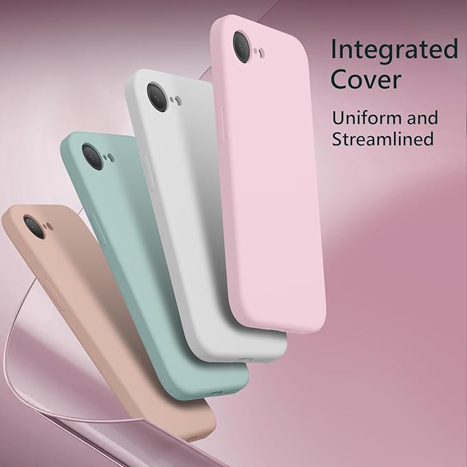 FireNova Magnetic for iPhone 17e Case/iPhone 16e Case, Compatible with MagSafe, [Silicone Camera Protection] Microfiber Lining Phone Case, 6.1", Chalk Pink
