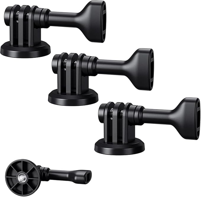 3-Pack Action Camera Tripod Adapter for DJI Osmo Action 5 pro 4 3 Ace Pro 2 Hero 13 12 11 10 Brave 4 7 EK7000, Clamp Adapter for Standard 1/4"-20 Tripod Selfie Stick Monopod Ball Head for Vlogging