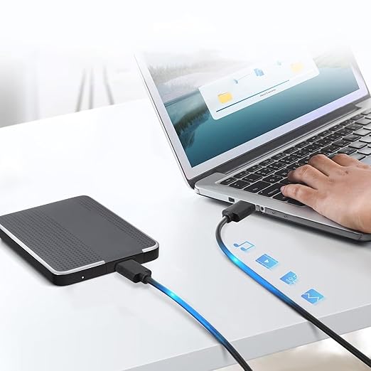 Smays 2-Pack USB 3.0 Micro B Cable, External Hard Drive Data Cord for Seagate, Toshiba, Western Digital WD My Passport, 3 ft