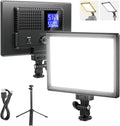 NEEWER Basics 9" LED Light Panel, 3200-5600K Edge Lit Dimmable Camera Soft Key Lighting with Desk Tripod Stand, CRI95+ 800Lux 4000mAh Rechargeable for Photography Video Recording Streaming, NL-120B