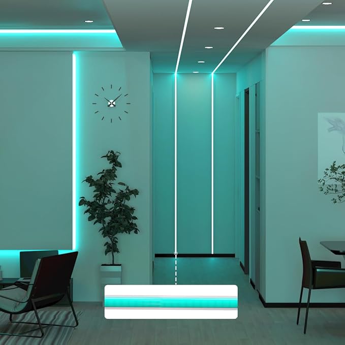 BTF-LIGHTING FCOB COB 3mm Width UL Listed Super Narrow Flexible Uniform LED Strip Light Ice Blue 16.4FT DC24V CRI 90+ Dimmable LED Ribbon for Kitchen Home Indoor Decor(No Adapter or Controller)