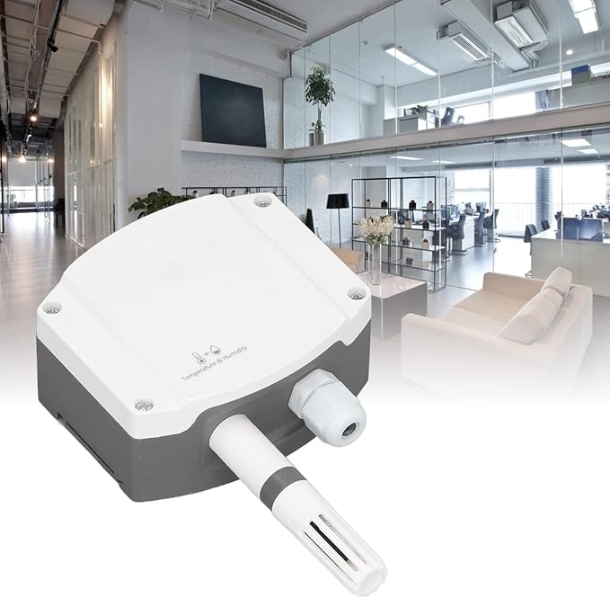 Thermometer Hygrometer Sensor, 0 to 10V Analog Temperature Humidity Transmitter Easy to Install High Accuracy for Greenhouse
