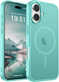 SUPFINE Magnetic for iPhone 17 Case (Compatible with MagSafe)(Military Grade Drop Protection) Translucent Matte Shockproof with Anti-Fingerprint Phone Cover,Blue Green