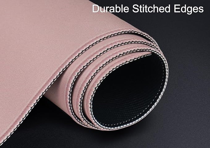 Large Mouse Pad, XXL Extended Computer Keyboard Mouse Mat with Stitched Edges, 31.5" x 15.7" Non-Slip Waterproof Rubber Base Office Big Long Gaming Mousepad for Work, Game, Office, Home, Pink