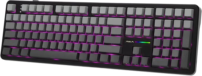 EPOMAKER Aula F108 Wireless Gaming Keyboard, Full Size Mechanical Keyboard with 4000mAh Battery, 108 Hot-Swappable and Programmable Keys, RGB Backlight, for Mac/PC/Android (Shadow Black)