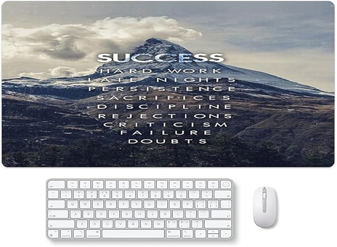 Success Mountain Desk Mat,Inspirational Large Mouse Pad 31.5"x15.7" Extended Gaming Mouse Pad Mat with Non-Slip Base Stitched Eges Mousepad for Computer,Office,Keyboard and Laptop Blue