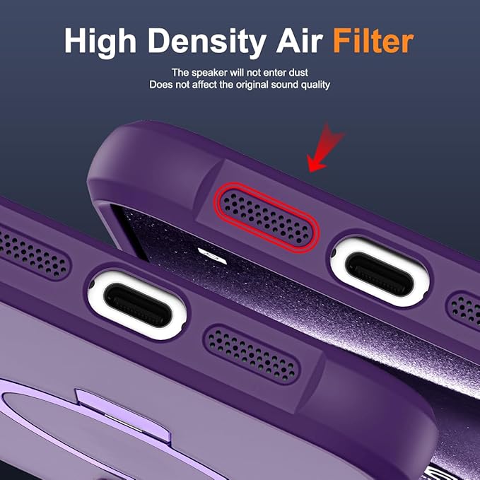 SKYLMW Compatible with iPhone 11 Pro Max Case with Invisible Magnetic O-Ring Stand Military-Grade Translucent Case for iPhone 11 ProMax 6.5" [Compatible with Mag-Safe][Great Grip Feeling], Purple