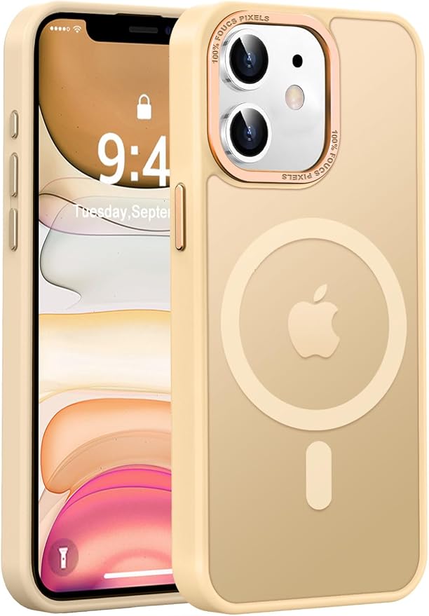 Newfuture Designed for iPhone 11 Case with Strong Magnetic [13 FT Military Drop Protection] [Compatible with Magsafe] Slim Translucent Matte Shockproof with Anti-Fingerprint Phone Case, Creamy Yellow