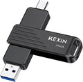 KEXIN Dual USB C Thumb Drive 256GB up to 1000MB/s Flash Drive with Type-C and USB-A Connectors USB 3.2 Gen 2 USB Drive 256G Swivel Memory Stick for iPhone 15/16/17, Smartphone, Tablet, Laptop