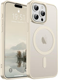 SUPFINE Magnetic for iPhone 15 Pro Max Case (Compatible with MagSafe) (Military Grade Drop Protection) Translucent Matte Shockproof with Anti-Fingerprint Phone Case,Antique White