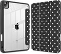 Tuiklol for iPad Pro 11 Inch 4th / 3rd / 2nd / 1st Gen (2022 2021 2020 2018) Case -Built-in Pencil Holder Shockproof Cover Clear Transparent Back Shell with Auto Wake/Sleep, Spot-Black
