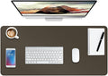 Boutilon Leather Desk Pad Protector,Non-Slip Mouse Pad,Laptop Desk Pad,Office Mouse Mat,Waterproof Leather Desk Blotter,Desk Writing Pad for Office and Home (M-Coffee,30"x14")