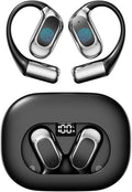 Open Ear Earbuds, Bluetooth Headphones 5.4 Sports with Smart Digital Display, 40H Playtime, Clear Calls,IPx4 Waterproof, Wireless Over Ear Buds Lightweight Design Fit Cycling, Running, Workout(black)