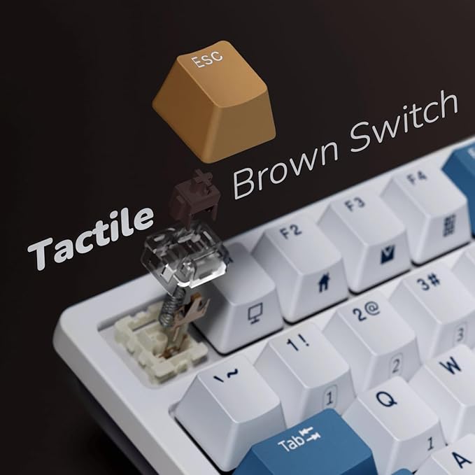 RK ROYAL KLUDGE RK98 Wireless Mechanical Keyboard, 100 Keys 98% Layout with Custom Switches Hot Swappable, Tri-Mode BT5.1/2.4G/USB-C Full Size Gaming Keyboard with Numpad RGB, Brown Switch