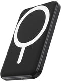 podoru for Magsafe Battery Pack, 5000mAh Magnetic Power Bank with Type-C Cable 20W PD Fast Charging Lighting Input Wireless Portable Charger for iPhone 17/16/15/14/13/12/ All Series-Black