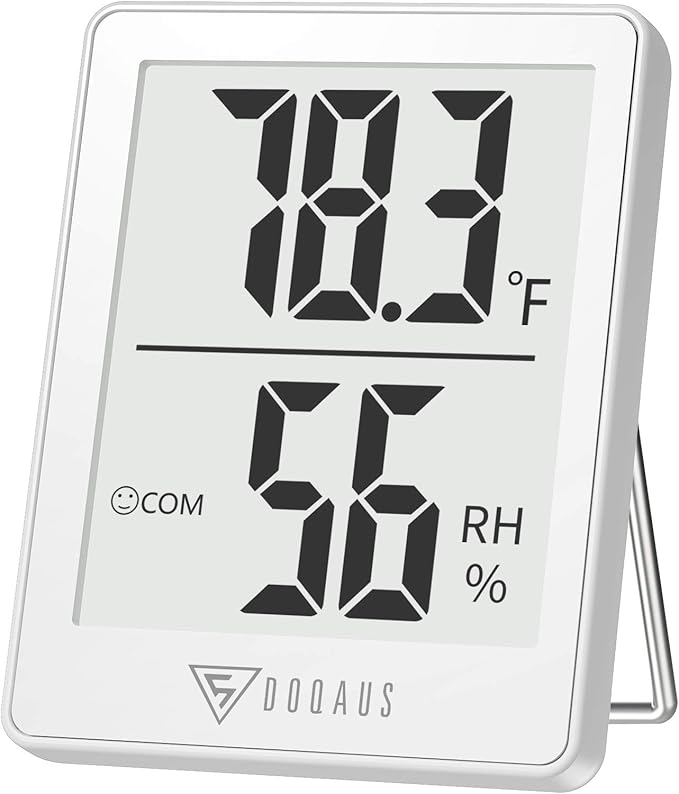 DOQAUS Digital Hygrometer Indoor Thermometer Humidity Gauge Room Thermometer with 5s Fast Refresh, Accurate Temperature Humidity Meter for Home, Office, Babyroom, Greenhouse (White)