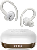 Monster N-Lite 216 Wireless Earbuds, Sports Earbuds with Earhooks, Noise Cancelling Headset, Stereo Deep Bass Over Ear Buds 48H Playtime, IPX6 Waterproof Earphones for Running/Workout（White）