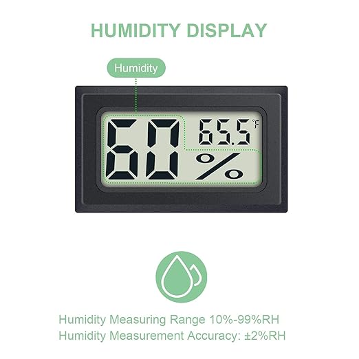 8 Pack Mini Indoor Temperature Humidity Meter Gauge Thermometer Hygrometer LCD Display Fahrenheit (℉) for Humidors Greenhouse Garden Cellar Jars Closet