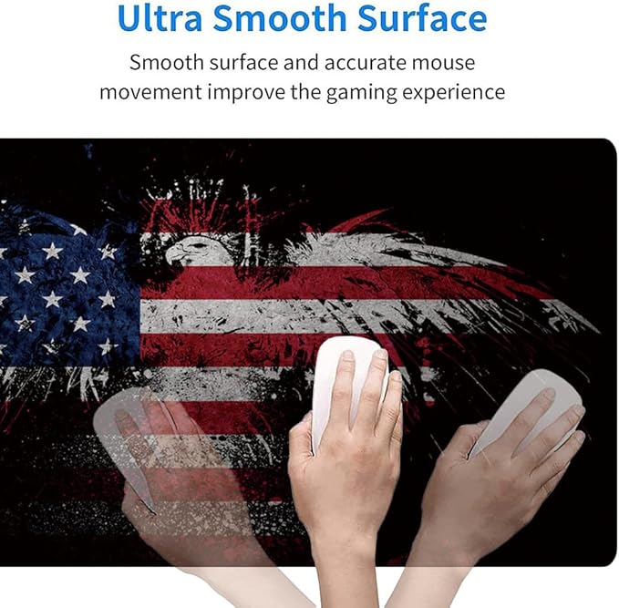 31.5x11.8 Inch Non-Slip Long Extended Large Gaming Mouse Pad with Stitched Edges XL Laptops Keyboard Mouse Mat(USA Eagle)