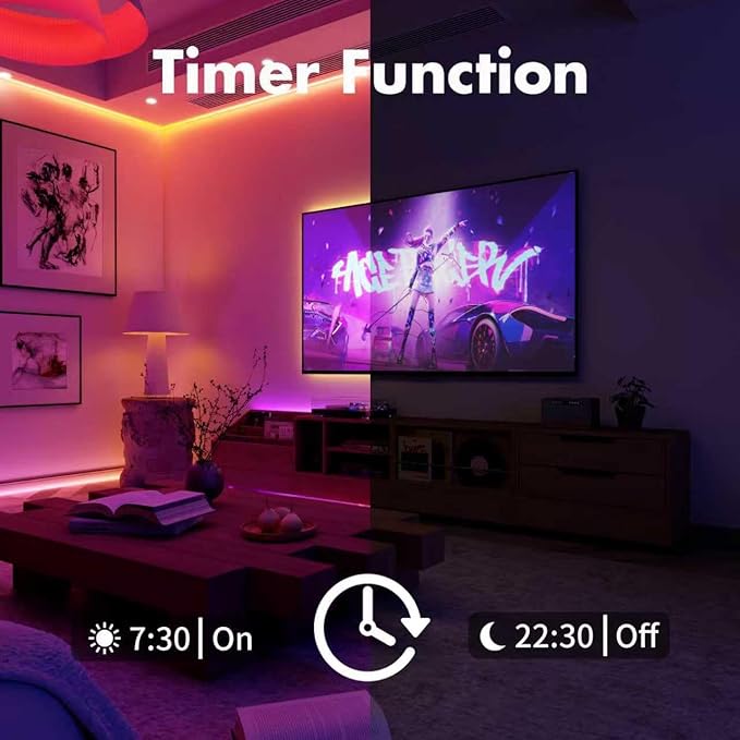 MFWW 130FT Strip Lights, Smart IC RGB LED Lights Multiple Colors on One Line, App+Remote Control, Timing, Multimodal, Music Sync, Color Changing Lights for Bedroom, Party Home Decor