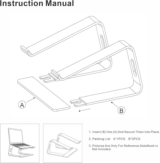Laptop Stand, Ergonomic Aluminum Laptop Mount Computer Stand, Detachable Laptop Riser，Notebook Holder Stand All 10-17.3" Laptops（Gold）
