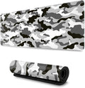 Black Grey and White Gaming Mouse Pad Large XL Camo Gray Long Extended Pads Desk Mat Camouflage Big Mousepad for Home Office Decor Accessories Gamer