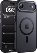 Newfuture Magnetic for iPhone Air Case [Compatible with Magsafe] [Military Grade Drop Protection] Translucent Matte Anti-Scratch Shockproof Protective Phone Cover 6.5 Inch, Black