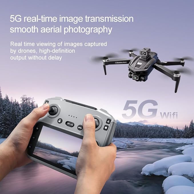 GPS Drone with 4K Camera, 4.5" LCD Display Screen Controller- 3,280ft RC Range, Auto return, Follow Me, Go Home, Gesture Control, One Key Takeoff/Landing, Altitude Hold,led Light ，Professional Quadcopter for Aerial Photography Control and Video Recordi...