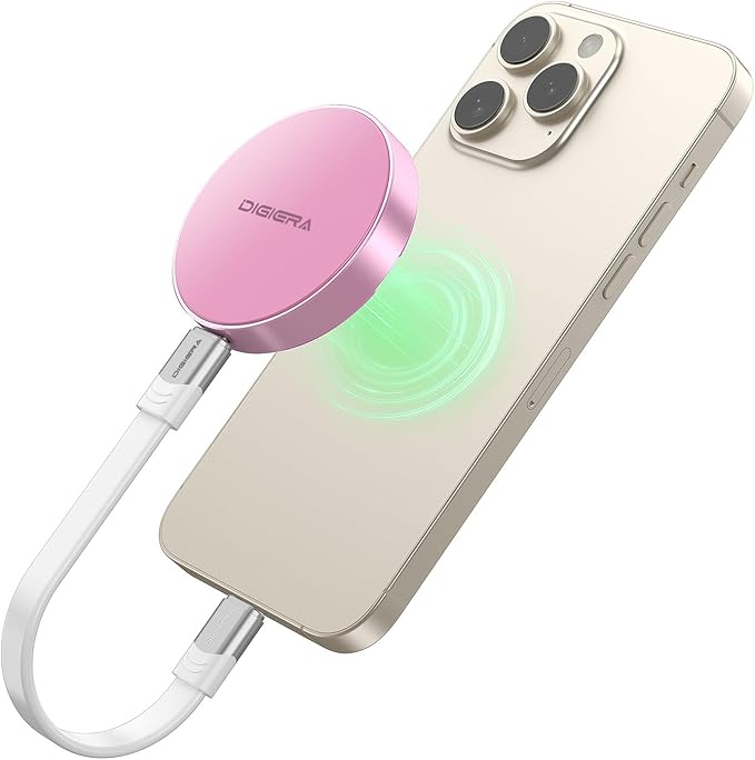DIGIERA 4TB Magnetic Portable SSD, External Solid State Drives with USB-C 3.2 Gen 2x2, Speed Up to 2000MB/s, Compact & Durable, Compatible with iPhone 15/16 Series and Other USB-C Devices, Pink