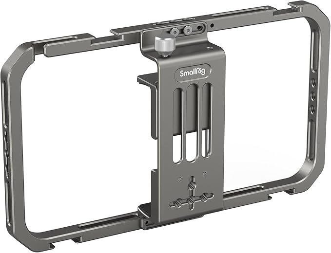 SmallRig Universal Smartphone Video Rig for iPhone 17 16 15 14 for Samsung, Filmmaking Vlogging Rig Aluminium Alloy Phone Video Cage Grip with Cold Shoe Mount for Videomaker Videographer