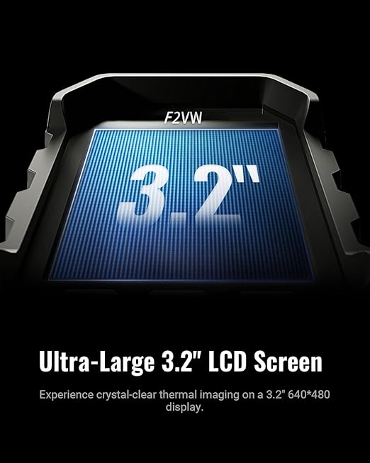 F2VW Thermal Camera 256x192 IR Resolution with 2MP Visual Camera, 640x480 3.2" Screen Thermal Imaging Camera,Super Resolution Image,Dual-Camera Thermal Imager,16 GB Storage,Carrying Case