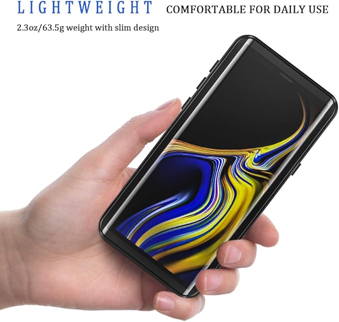 Lanhiem Galaxy Note 9 Phone Case, IP68 Waterproof Dustproof Shockproof Case with Built-in Screen Protector, Full Body Sealed Underwater Protective Clear Cover for Samsung Galaxy Note 9 (Black/Gray)