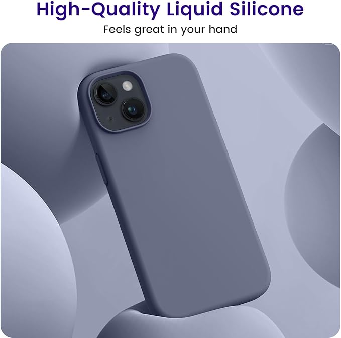 OTOFLY Compatible with iPhone 15 Case, Silicone Shockproof Slim Thin Phone Case for iPhone 15 (6.1 inch),(Lavender)