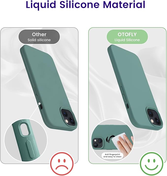 OTOFLY Designed for iPhone 14 Case, Silicone Shockproof Slim Thin Phone Case for iPhone 14 6.1 inch (Pine Green)