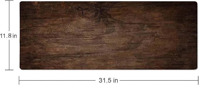Large Extended Gaming Mouse Pad with Stitched Edges, Non-Slip Waterproof Rubber Base Mouse Pad for Office, Computer, Keyboard, Laptop and Home Desk Pad 31.5 x 11.8 x 0.12 Inch Texture of Bark Wood