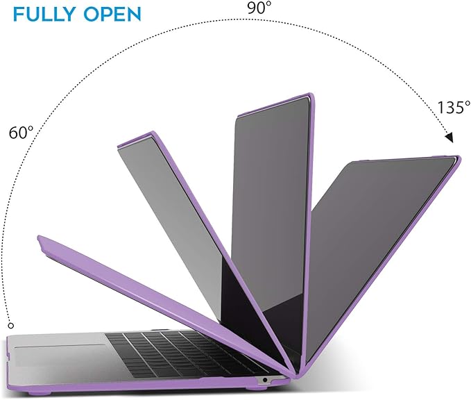 IBENZER Compatible with New MacBook Air 13 inch Case 2022 2021 2020 M1 A2337 A2179 A1932, Plastic Hard Shell Case with Keyboard Cover for Mac Retina Display with Touch ID, Purple, MMA-T13PU+1