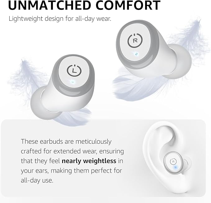 TOZO T10 Wireless Earbuds Bluetooth 5.3 Headphones, App Customize EQ, Ergonomic Design, 55H Playtime, Wireless Charging Case, IPX8 Waterproof Sound in-Ear Headset, New Version