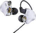 In Ear Earbuds Wired IEM Headphone,CCZ DC02 Dual Magnetic Circuit DD HIFI Earphones,Professional Hifi Earphone,Stereo Sound Earbuds Earphone,CCZ Solo In Ear Monitor for System (Silver, No MIC)