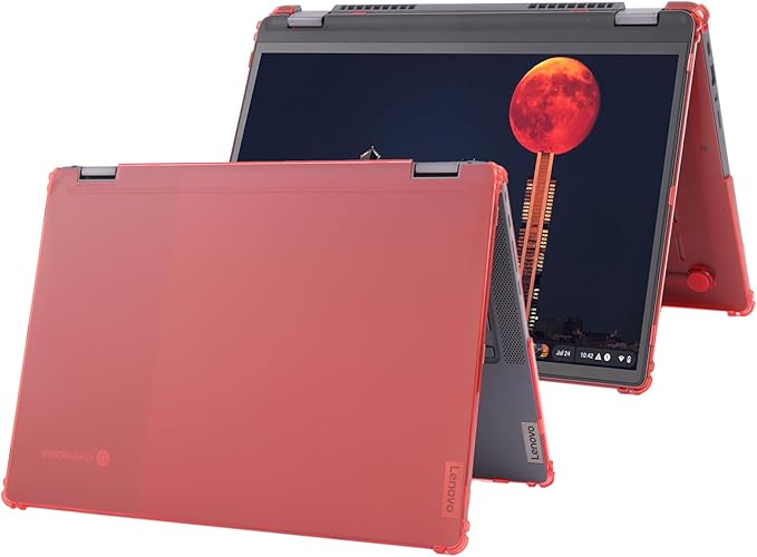 mCover Case ONLY Compatible for 2022-2025 14" Lenovo IP Flex 5 Chrome 14IAU7 (Plus) Convertible Chromebook Laptops (NOT Fitting Other Lenovo Models)- Red