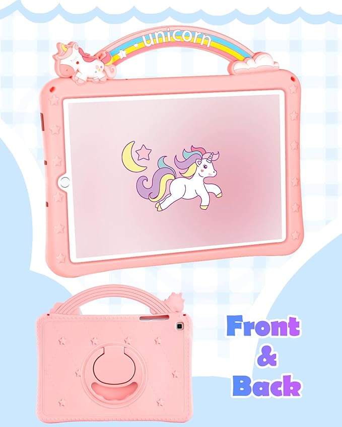 Wazzasoft for Samsung Galaxy Tab S6 lite Case 10.4" - Girls Cute Women Cartoon Kawaii 3D Design Cover with Rotating Stand & Strap Unique Girly Teens Funda for Samsung Tab S6 lite Case (2022/2020)