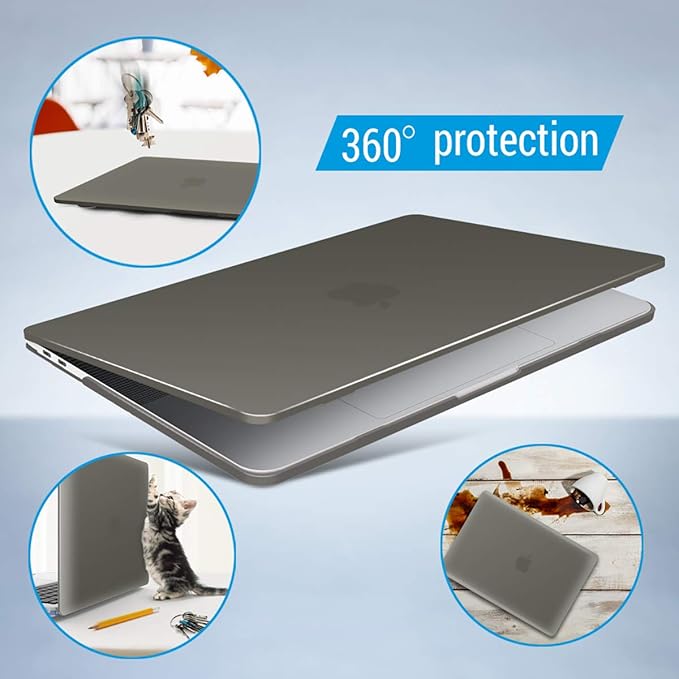 IBENZER Compatible with MacBook Pro 16 Inch Case A2141 Release 2020 2019, Hard Shell Case with Keyboard Cover & Type C Adapter for Old Version Mac Pro 16’’, Gray,T 16GY+1TC