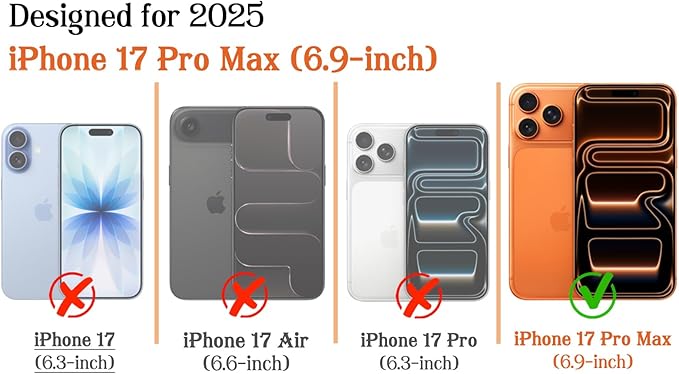 Magnetic for iPhone 17 Pro Max Case Cute Wavy Stripes Phone Case, Shockproof Slim TPU and Hard PC Protective Phone Cover Compatible with MagSafe Designed for Women Girls, Orange