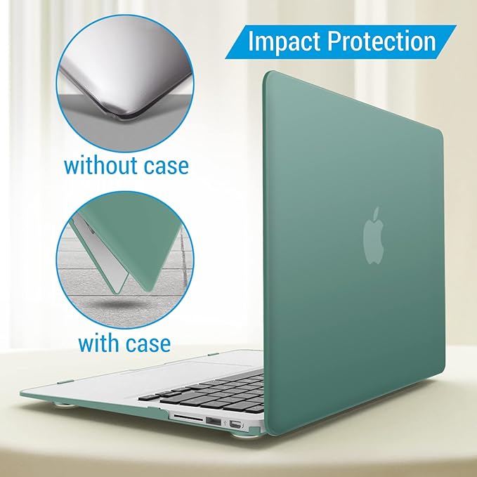 IBENZER Compatible with MacBook Air 11 Inch Case Model A1370 A1465, Soft Touch Plastic Hard Shell Case Bundle with Keyboard Cover for Mac Air 11, Midnight Green, A11MTGN+1