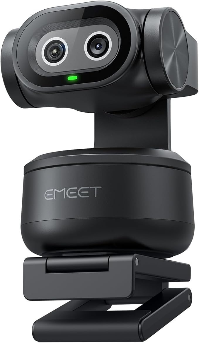 EMEET PIXY Dual-Camera AI-Powered PTZ Camera 2K, AI Tracking, PDAF&AI Autofocus 0.2s, 1/2.55'' Sony Sensor, 3 Mics, Presets, Gesture Control, 2K Webcam for Streaming and OBS/Twitch/Switch 2 Compatible
