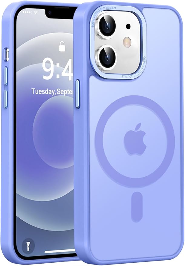 Newfuture Designed for iPhone 12 Case/iPhone 12 Pro Case with Magnetic [13 FT Military Drop Protection] [Compatible with Magsafe] Translucent Shockproof with Anti-Fingerprint Phone Case, Light Purple
