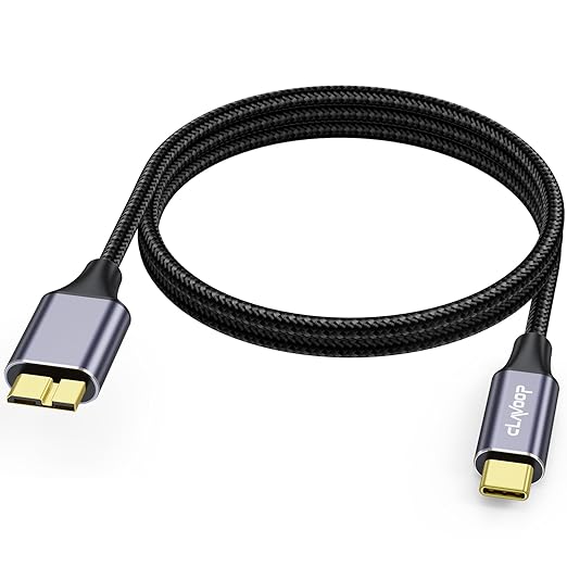 External Hard Drive Cable USB C 3FT, 10Gbps MicroB 3.0 to USBC Type C Cord Data Transfer/Charging Replacement for Seagate Toshiba WD My Passport LaCie, Brother Scanner, Laptop, Tablet, iPhone 17