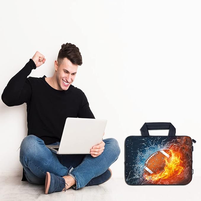 AMARY Laptop case11.6 12" inch Laptop Sleeve Neoprene Notebook Carrying Pouch Chromebook Sleeve Ultrabook Case Tablet Cover Fit Apple MacBook Air HP DELL Lenovo Asus Samsung (Football)