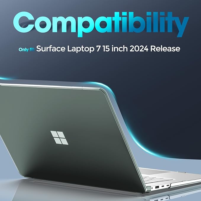 ProCase Protective Case for 15 Inch Microsoft Surface Laptop 7 2024 Release, Hard Shell Transparent Cover with Durable and Lightweight Design -Mgreen
